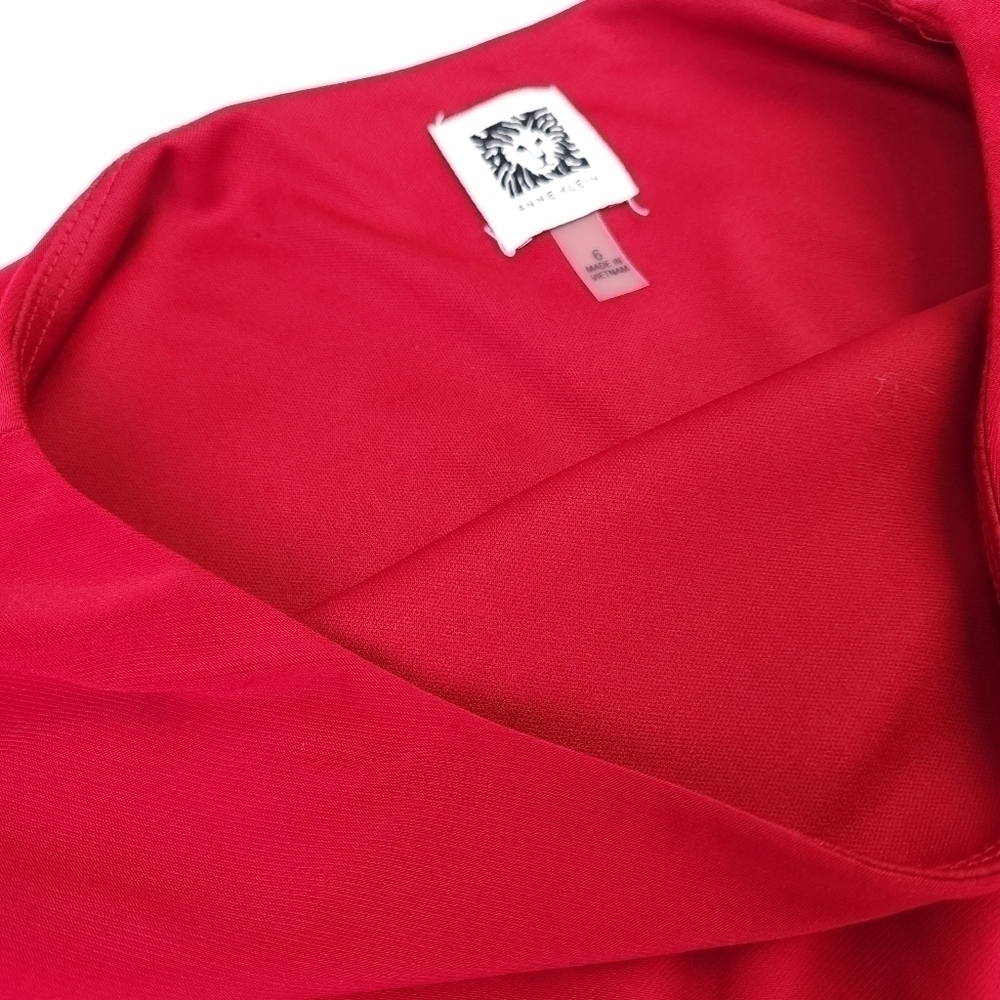 Ann Klein Red Dress Sz 6 - Picture 7 of 14